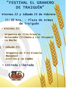 Todo listo para el “Festival El Granero de Traiguén”