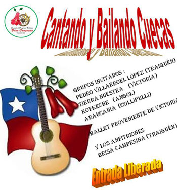 Cantando y Bailando Cuecas  en Traiguén