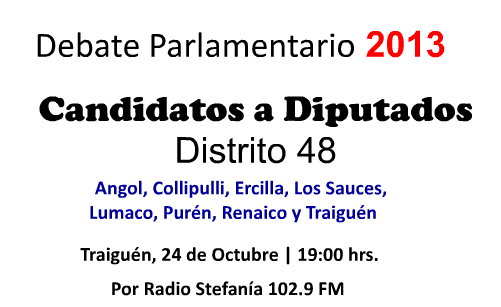 Debate de Candidatos a Diputados por Distrito 48 en Traiguén