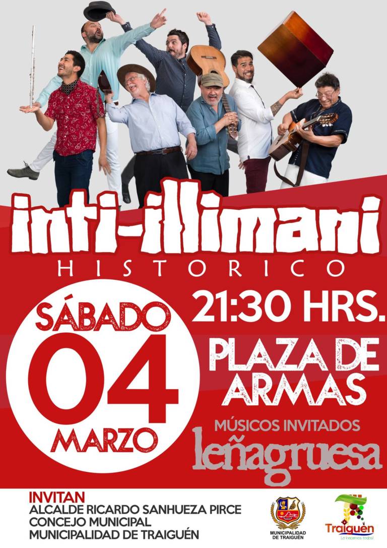 Inti-Illimani Histórico Presentará Show en Traiguén finalizando las Actividades de Verano 2017