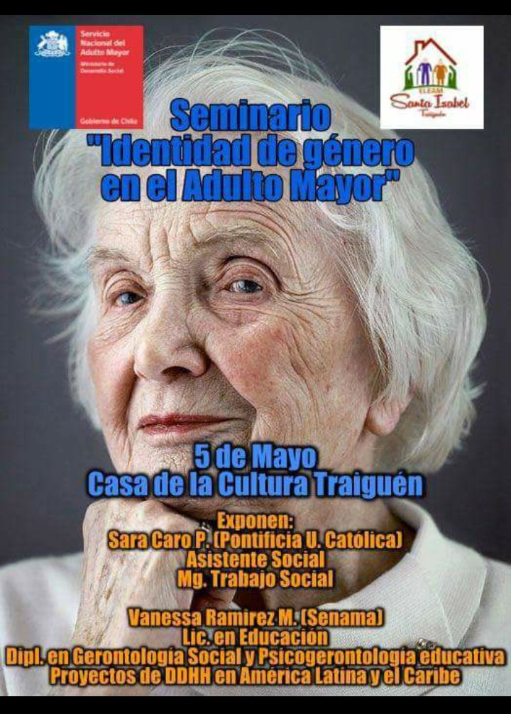 Seminario «Identidad del Género en el Adulto Mayor» se Realizará en Traiguén
