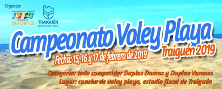 Campeonato Volleyball Playa se Efectuara en Traiguén