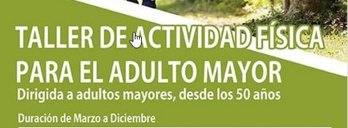 Se Invita a Participar en el Taller de Actividad Física para el Adulto Mayor
