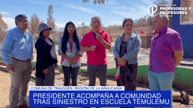 Presidente Nacional del Colegio de Profesores Acompaña A Comunidad De Traiguén Tras Siniestro En Escuela Temulemu