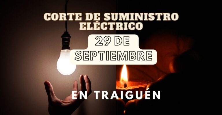 Corte de Suministro Eléctrico  el Viernes 29 de Septiembre en Sectores Rurales de Traiguén