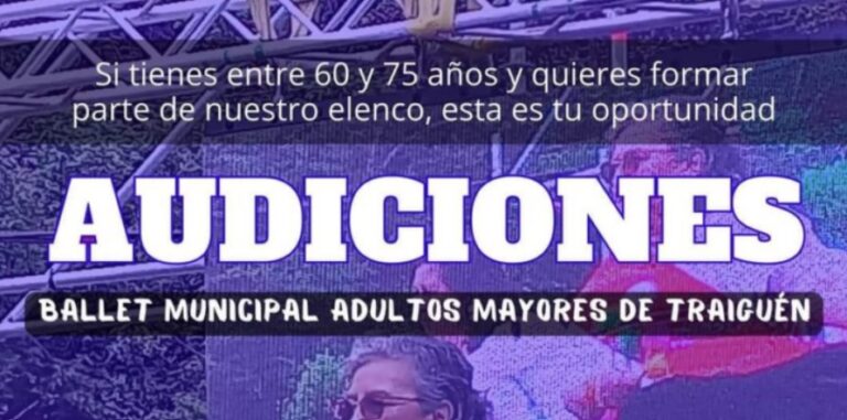 Atención Adultos Mayores de Traiguén Audiciones Abiertas para Ballet Municipal