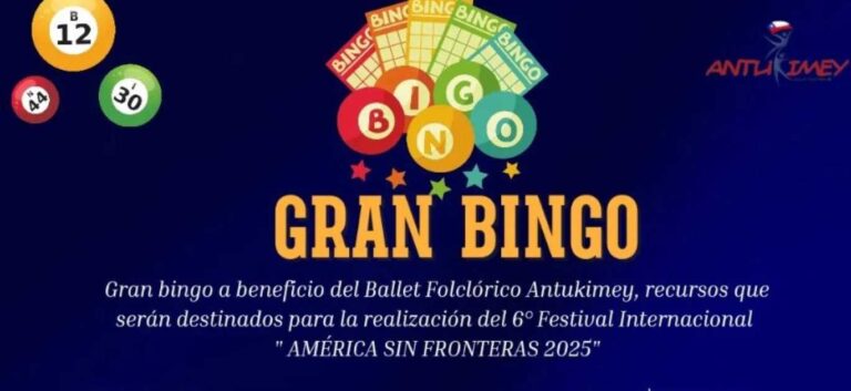 Atención: Gran Bingo Organiza  Ballet Folclórico Antukimey, próximo viernes 2  de Agosto 2024