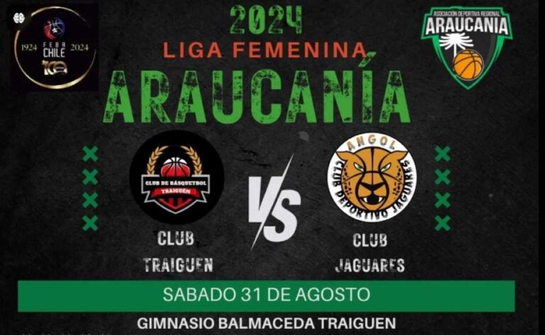 Liga Femenina Araucanía: Club de Básquetbol Traiguén se enfrenta a los Jaguares de Ángol este sábado 31 de Agosto