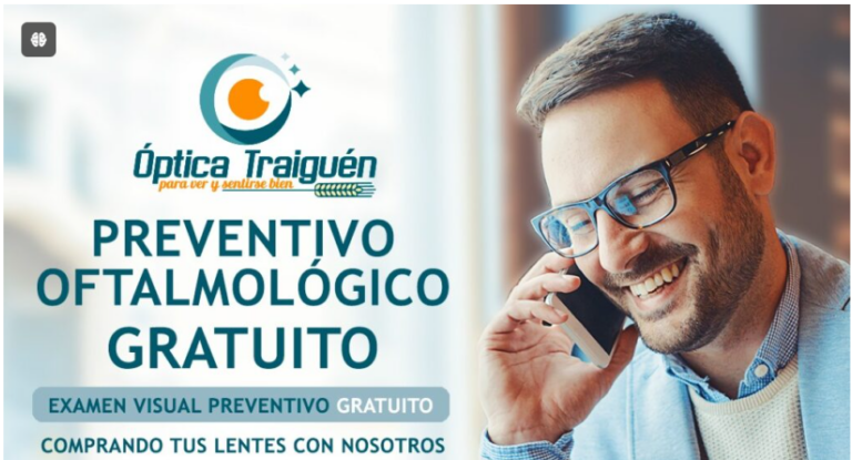 [PubliAviso] Preventivo Oftalmológico Gratuito este lunes 26 de Agosto en Óptica Traiguén
