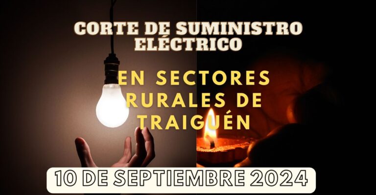 Aviso de FRONTEL: Corte Programado de Electricidad en Sectores Rurales de Traiguén este 10 de Septiembre