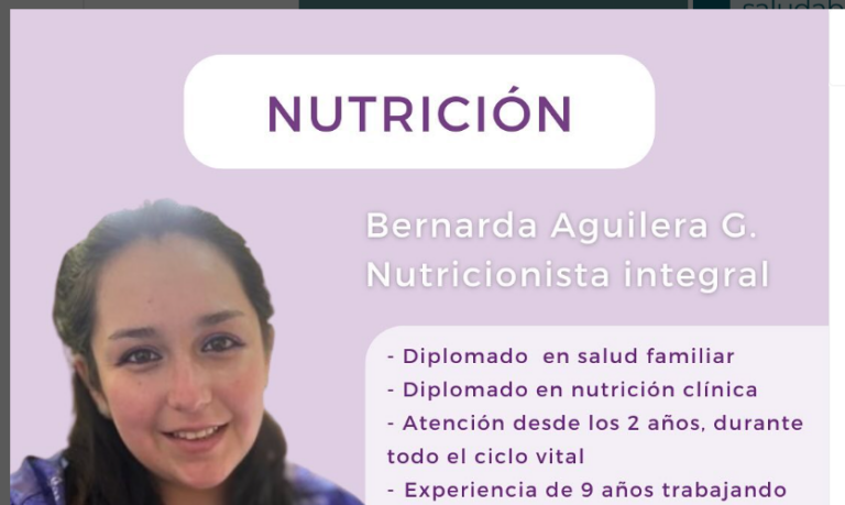 Nutrición :  Bernarda Aguilera G.