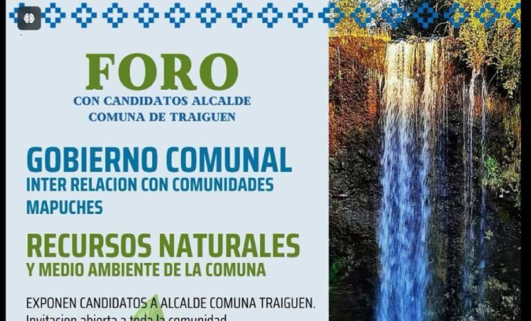 Asociación Mapuche de Traiguén invita a Foro con Candidatos a Alcaldes por la Comuna