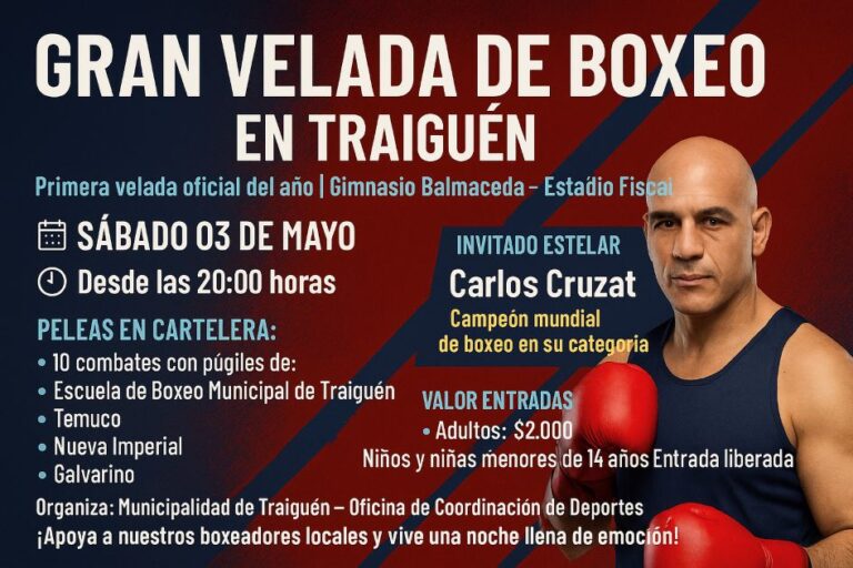 Traiguén vivirá una intensa noche deportiva con la primera Velada Oficial de Boxeo del año