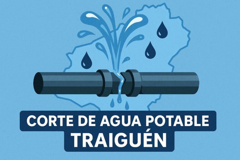 Rotura de matriz deja sin agua potable a toda la localidad de Traiguén