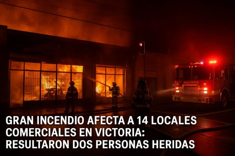 [Regional] Grave incendio destruye 14 locales comerciales en el centro de Victoria: dos personas resultaron heridas