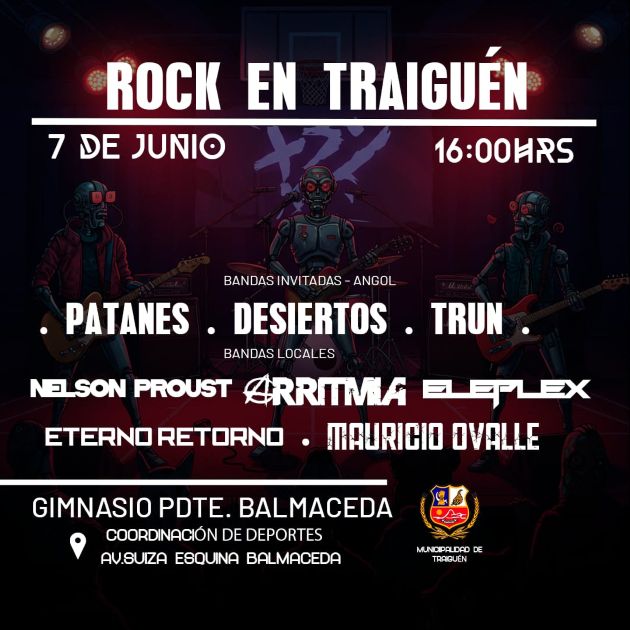 Traiguén se prepara para un festival de rock en el Gimnasio Presidente Balmaceda