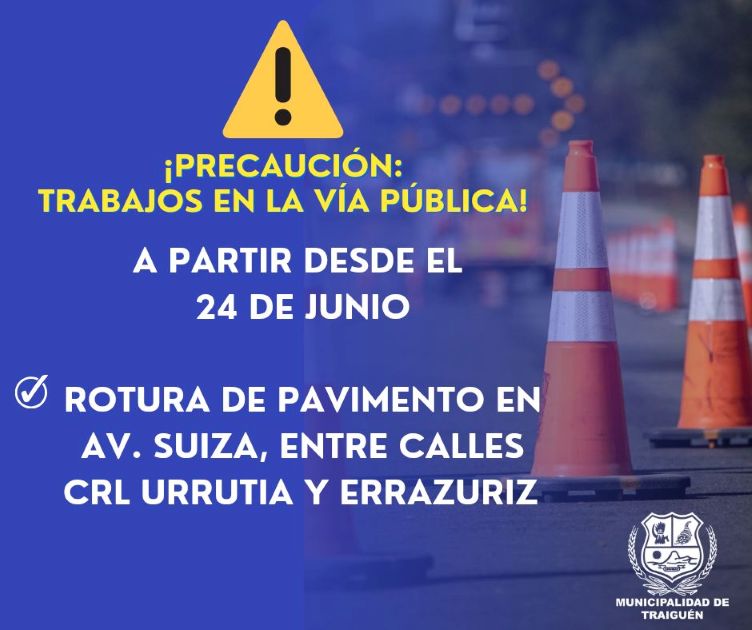 Trabajos en la vía pública en Traiguén